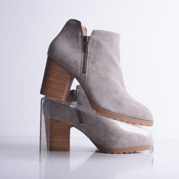 Lucky Brand Womens Noryn Gray Suede Ankle Boots heeled Booties US 10 EU 42 NWOT - Picture 7 of 8